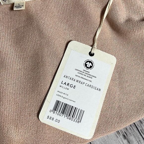 Satva Women's Flared Long Sleeve Antara Wrap Belted Cardigan in Tan Size L NWT - Picture 6 of 9